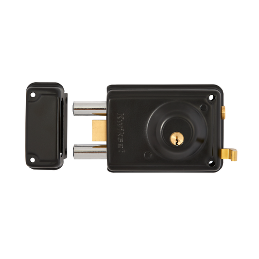 Cerradura de Sobreponer Blindada 72mm en Negro Anti-Taladro