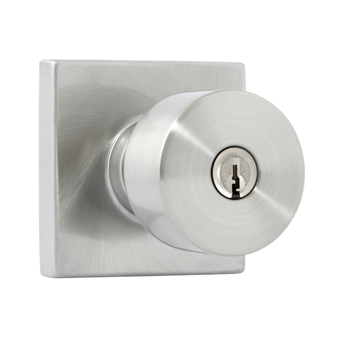 Pomo Bilbao para Dormitorio en Níquel Satinado Anti-Taladro