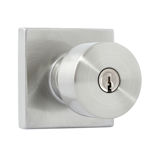 Pomo Bilbao para Dormitorio en Níquel Satinado Anti-Taladro