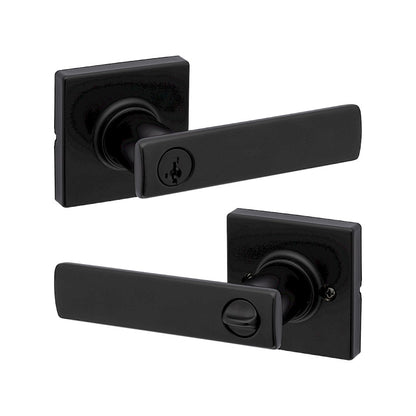 Manija Breton para Dormitorio en Negro Mate Anti-Taladro