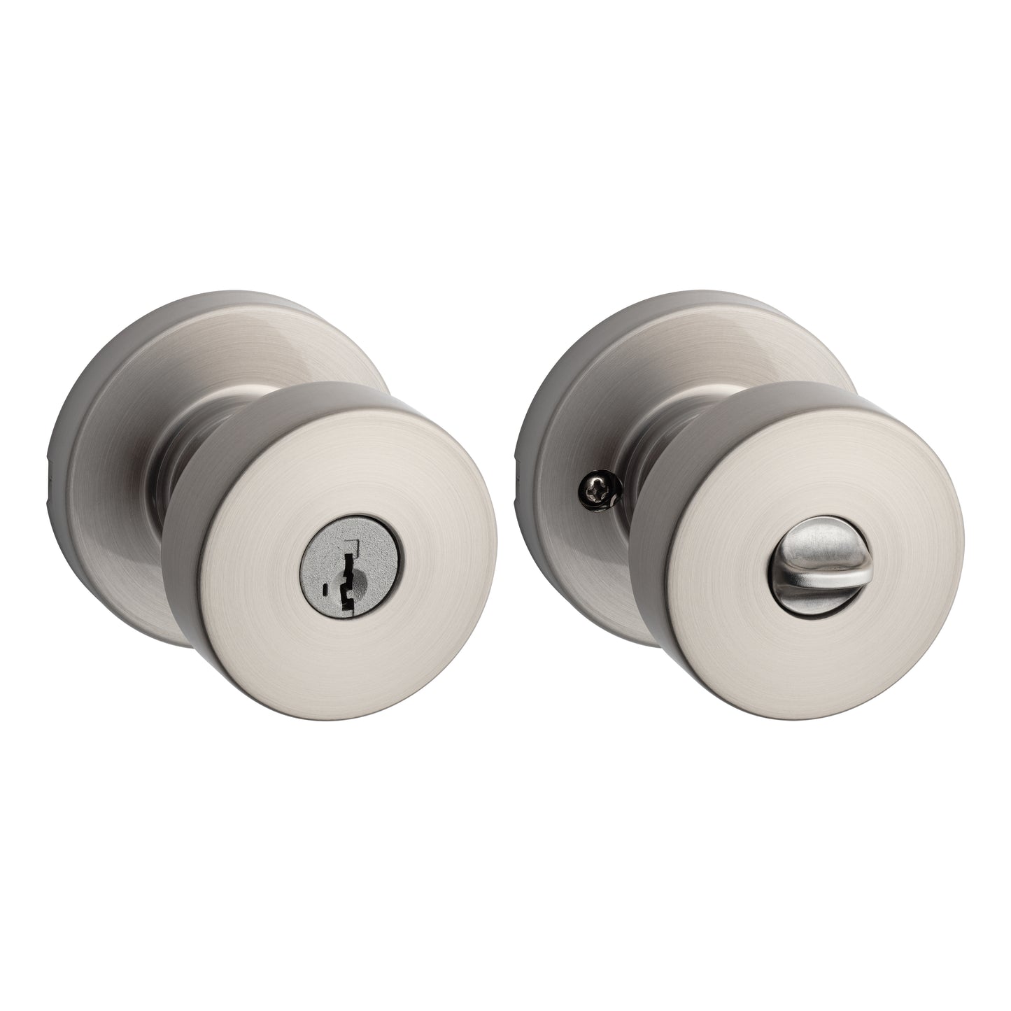 Pomo Pismo para Dormitorio en Satín Niquelado Anti-Taladro