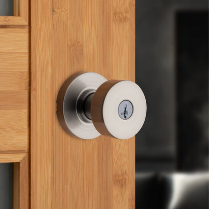 Pomo Pismo para Dormitorio en Satín Niquelado Anti-Taladro