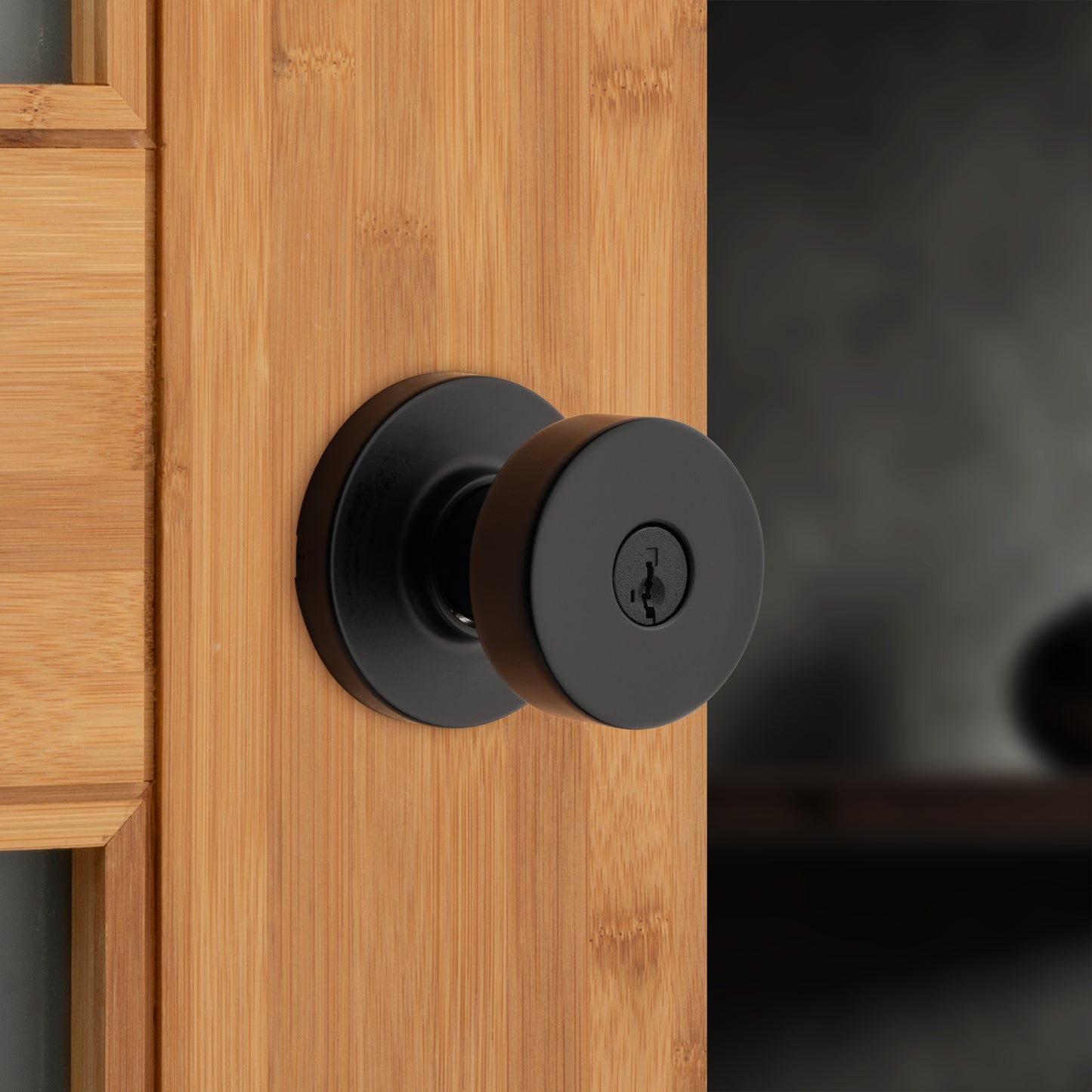 Pomo Pismo para Dormitorio en Hierro Negro Anti-Taladro