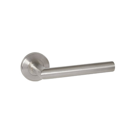 Cerradura de Embutir Palermo 4 Bulones + Cilindro Doble + Manijas en Níquel Satinado